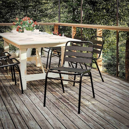 Flash Furniture Commercial Black Restaurant Stack Chair TLH-015C-BK-GG